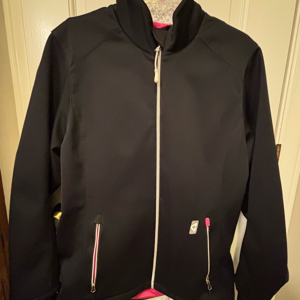 Ladies Gerbing Black Jacket with Bright Pink Lining L